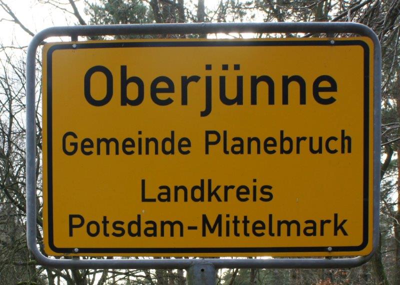 Ortseingangschild Oberjünne